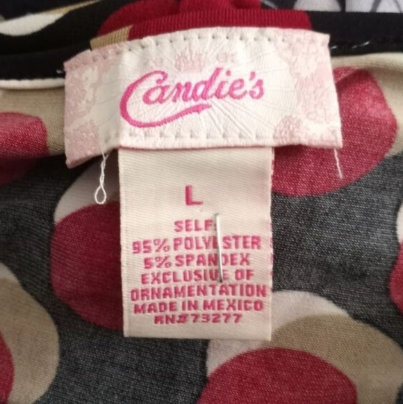 Candie's Red and Black Geometric Midi Dress SZ.L EUC. - Picture 6 of 7